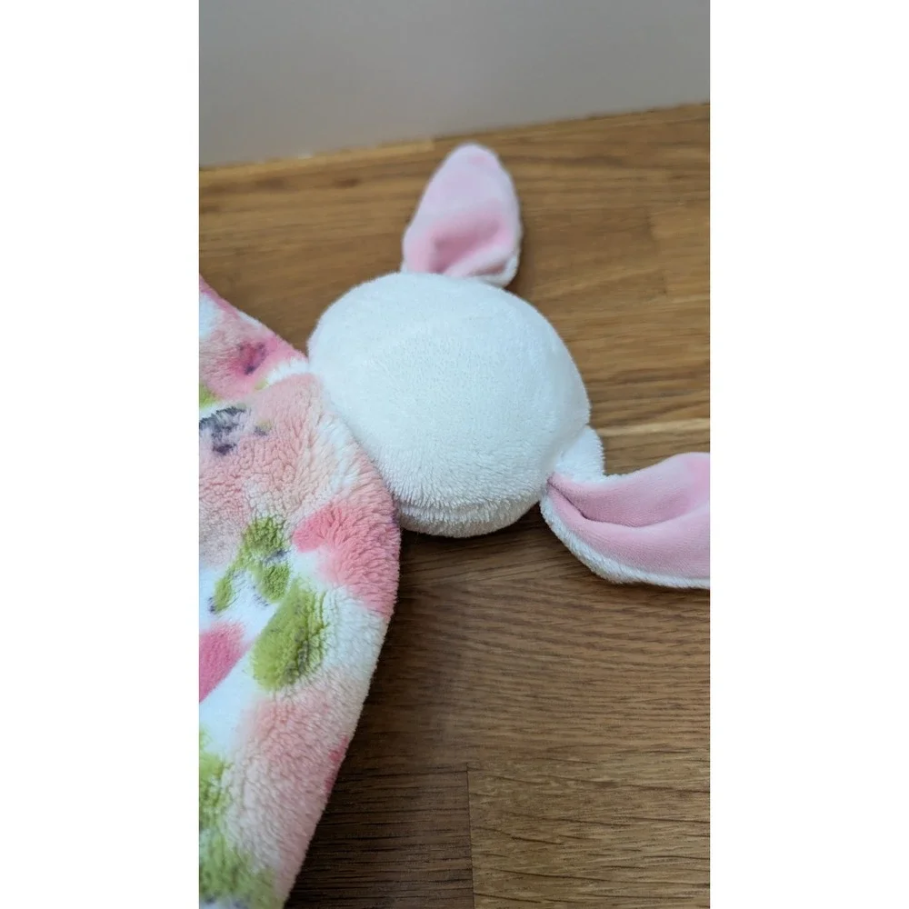 Thro Baby Large Plush Bunny Rabbit Lovey Security Blanket Pink Floral